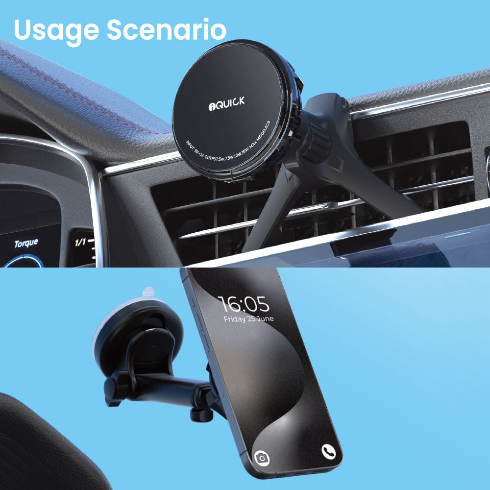 iQuick 15W Magnetic Car Mount Charger Cooling Semiconductor Radiator IC9