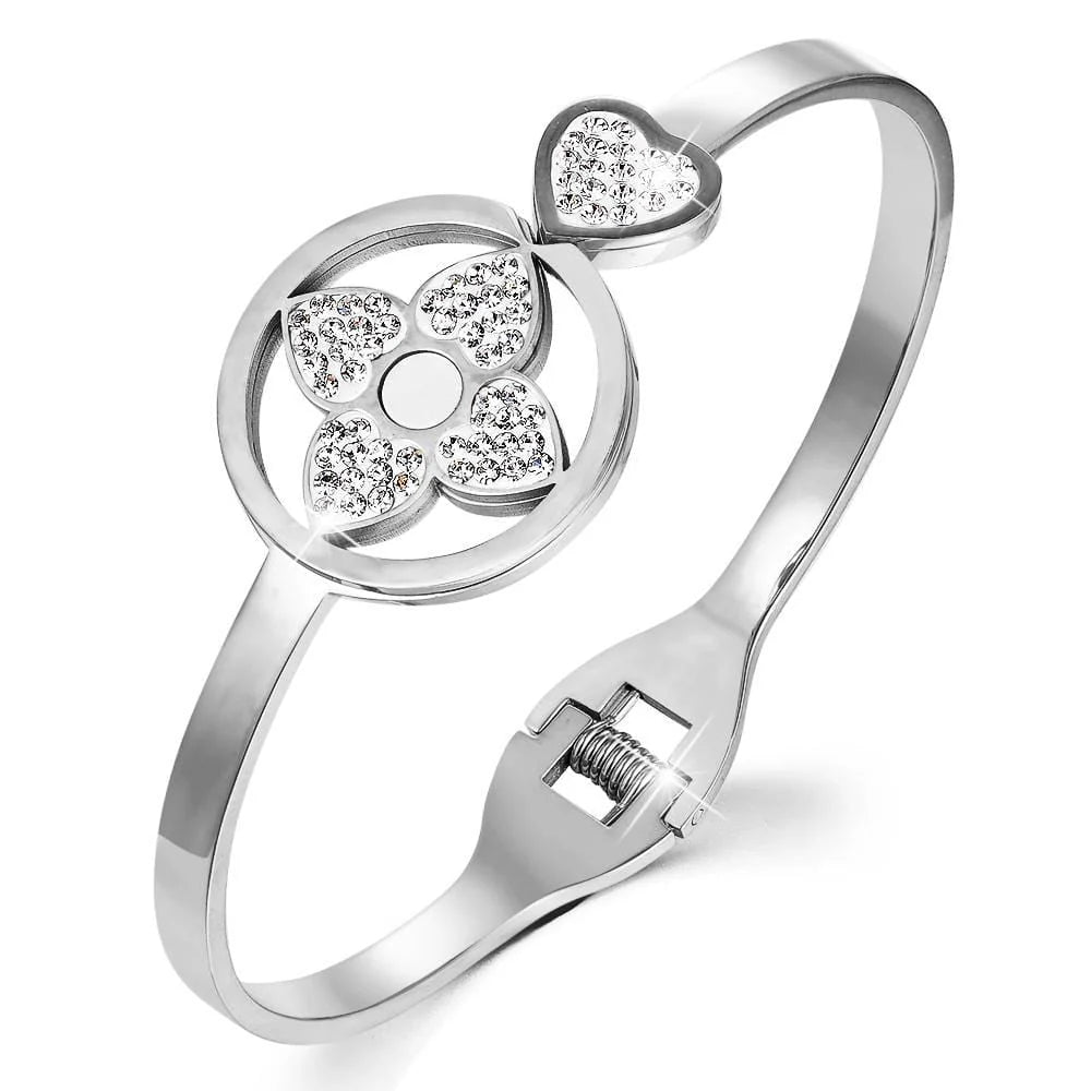 Bullion Gold Lucky Love Hinged Bangle