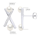 Earrings "Strips" - Natural White - Longueur 42 cm