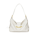 Nalandu Luxe Glossy Hobo Shoulder Bag - White