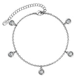 Krystal Couture White Gold Drop Charm Bracelet Embellished with SWAROVSKI Crystals
