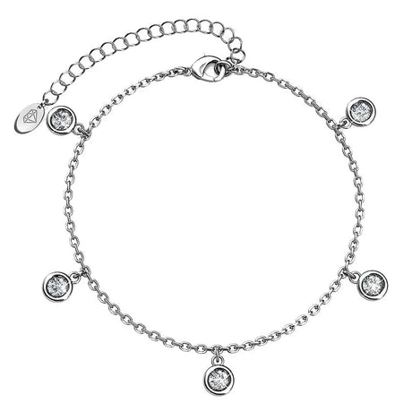 Krystal Couture White Gold Drop Charm Bracelet Embellished with SWAROVSKI Crystals