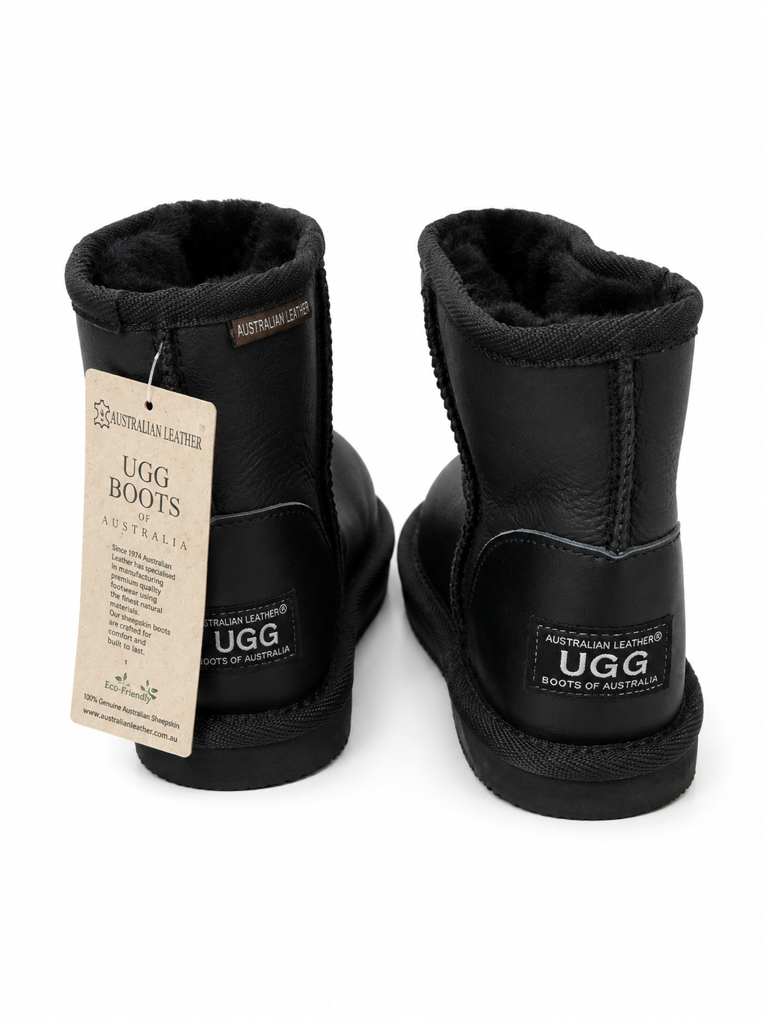Australian Leather Ugg Kids Classic Leather Short - Black - AU1