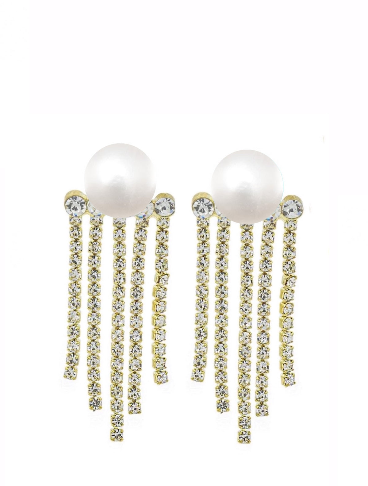 Liv Oliver 18K Gold Pearl Chandelier Earrings
