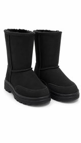 Australian Leather Ugg Classic Short Rubber Sole - Black - AU13