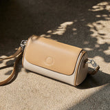 Nalandu Natalia Premium Leather Pillow Crossbody Bag - Apricot