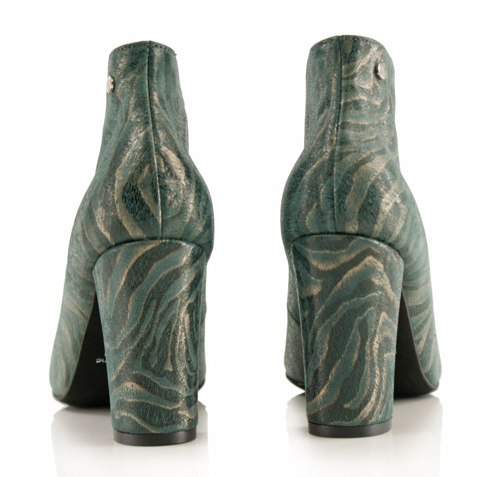Bosccolo Womens Heel Boots Zebra - Dark Green