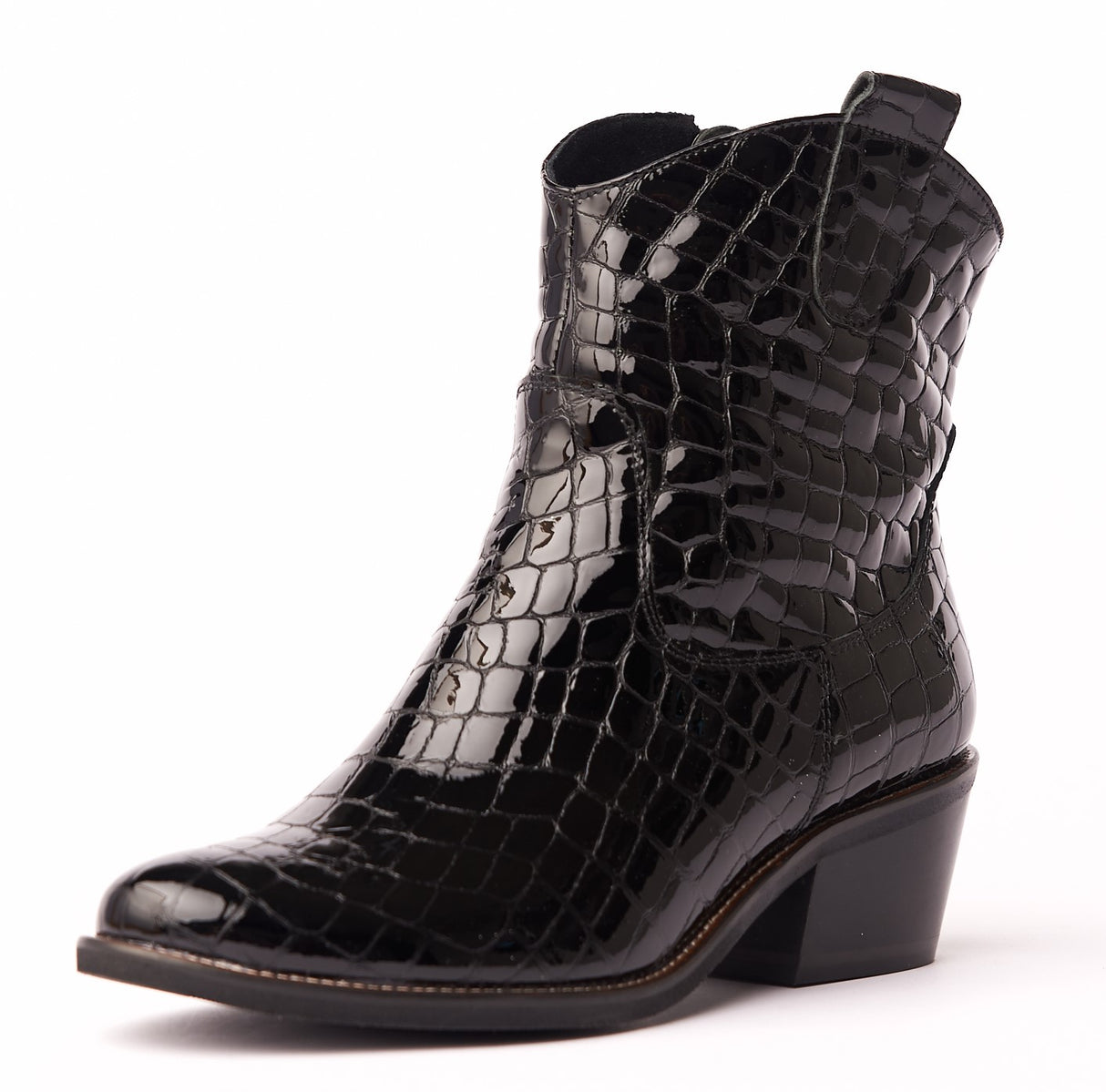 Bosccolo Womens Ankle Boots - Black Croco