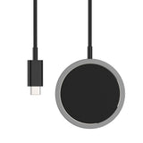 iQuick 15W Fast Charging Magnetic Wireless Aluminum Alloy Phone Charger Pad Charge - Black