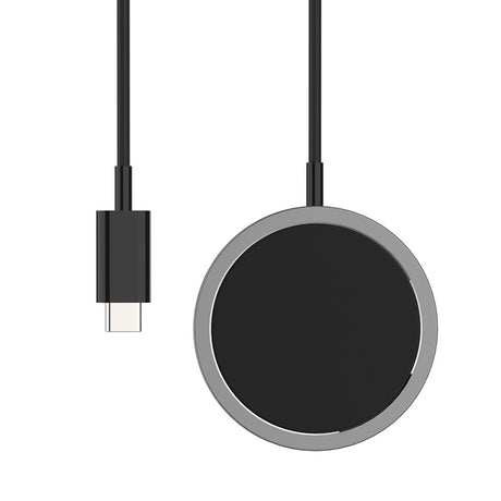 iQuick 15W Fast Charging Magnetic Wireless Aluminum Alloy Phone Charger Pad Charge - Black