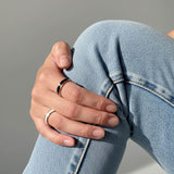 Bullion Gold Ceres Timeless Ring Black Enamel Ring in Silver