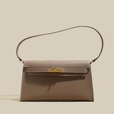 Camille Palm-Grain Calfskin Shoulder Bag - Taupe