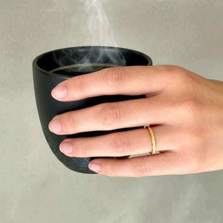 Bullion Gold Deva Glitter Textured Stacker Ring