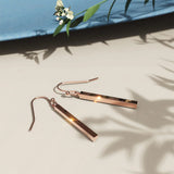 Bullion Gold Geometrical Moment Earrings in Rose Gold