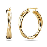 Bullion Gold Subtle Hoop Gold Layered Earrings