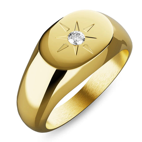 Bullion Gold Celestial Brilliance Ring with Cubic Zirconia in Gold Layered