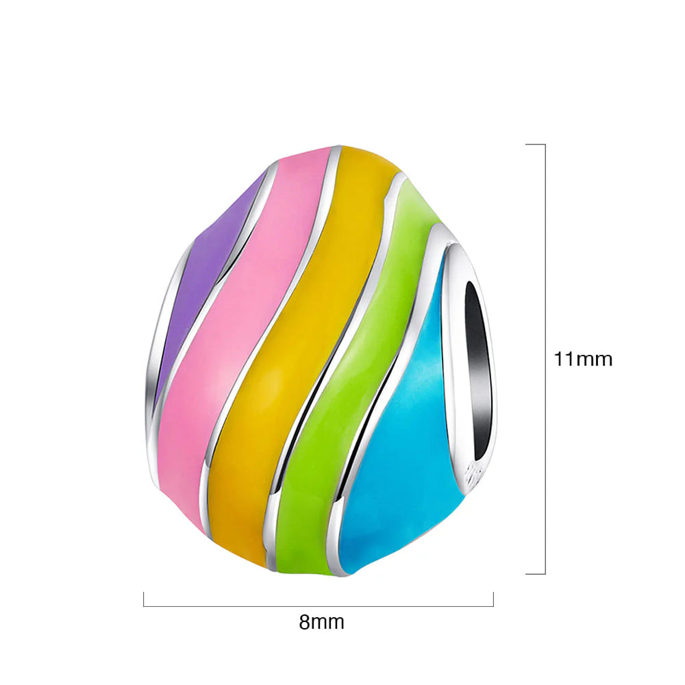 Solid 925 Sterling Silver Color Rainbow Palette Pandora Inspired Charm