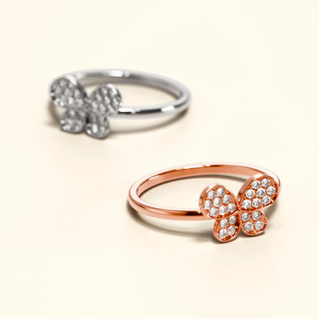 Bullion Gold Butterfly CZ Ring