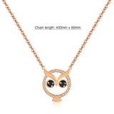 Bullion Gold Bright-Eyed Owl Short Necklace
