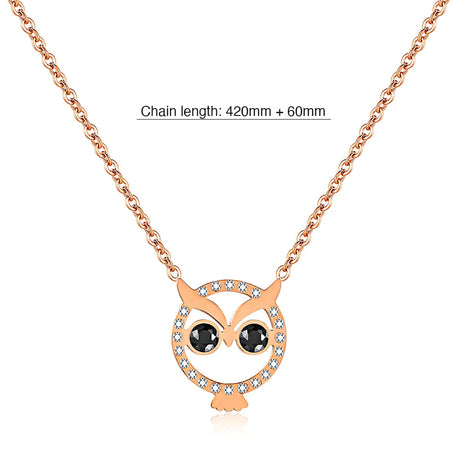 Bullion Gold Bright-Eyed Owl Short Necklace