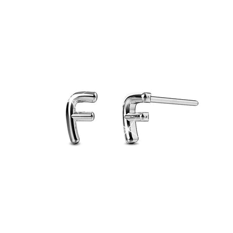 Solid 925 Sterling Silver Initial Alphabet Personalised Stud Earrings