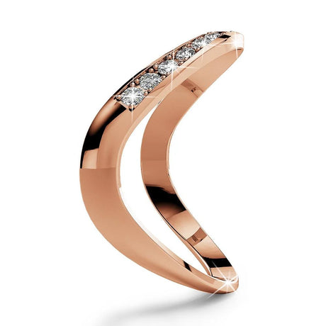 Krystal Couture Contortion Ring Embellished with Swarovski Crystals Rose Gold