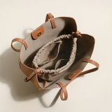 Valencia Knot Leather Tote Bag - Brown