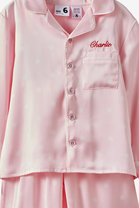 Cotton On Kids Lullaluxe Long Sleeve Pj Set - Tea Party Pink/Aria Spot
