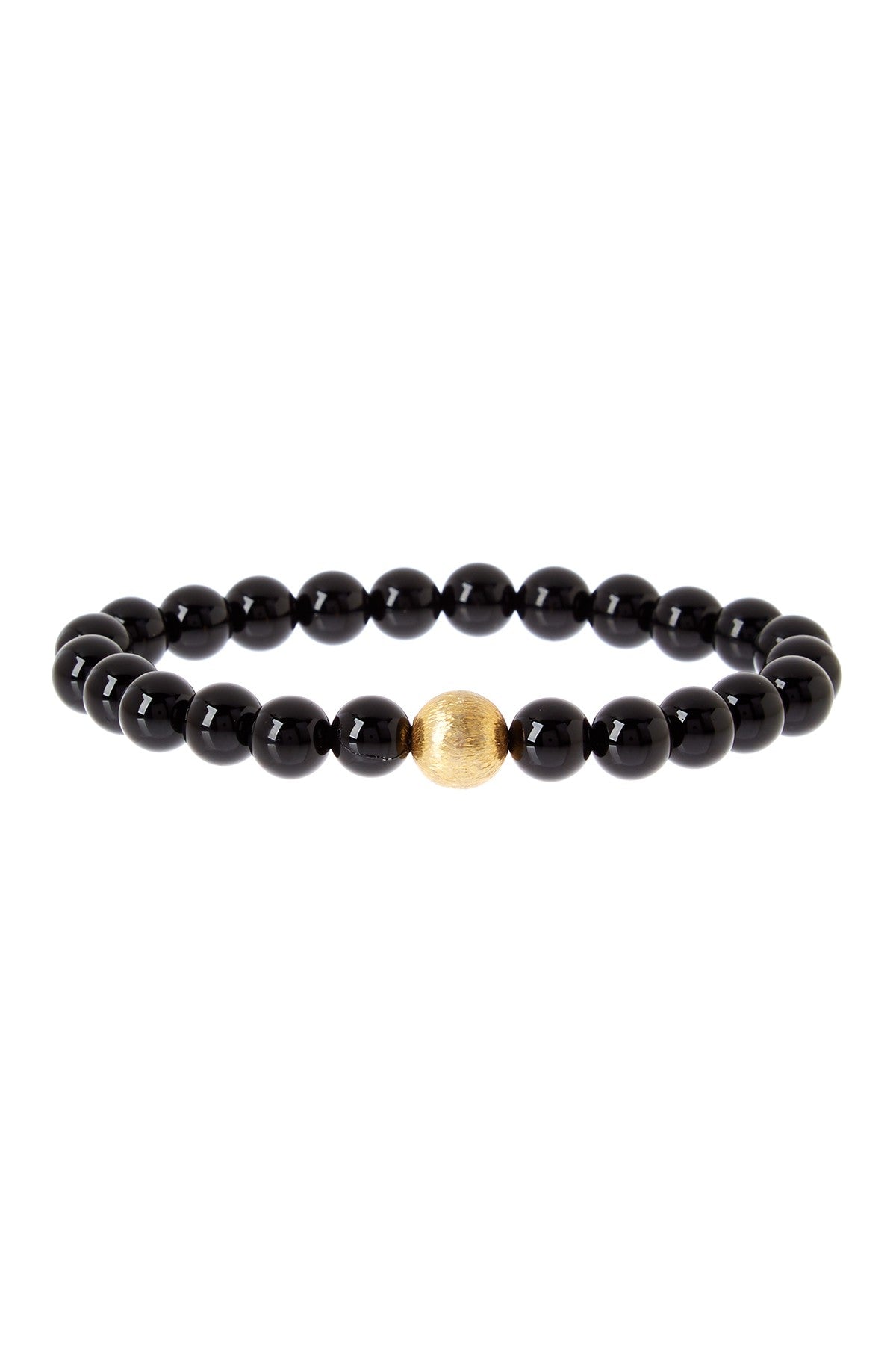 Stephen Oliver 18K Gold Plated Onyx Bracelet