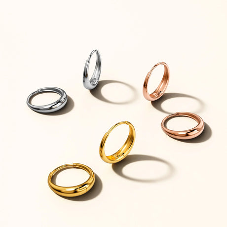 Bullion Gold Ciara Chic Graduated Hoop Earrings White Gold