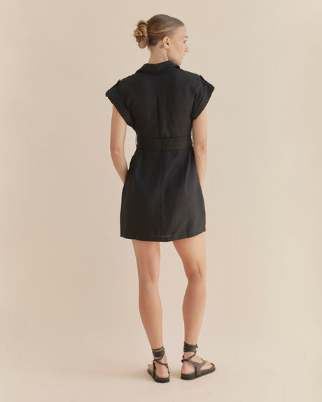Amelius Esra Utility Mini Dress - Black
