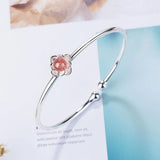 Amanda Flower Pink Strawberry Quartz Bangle