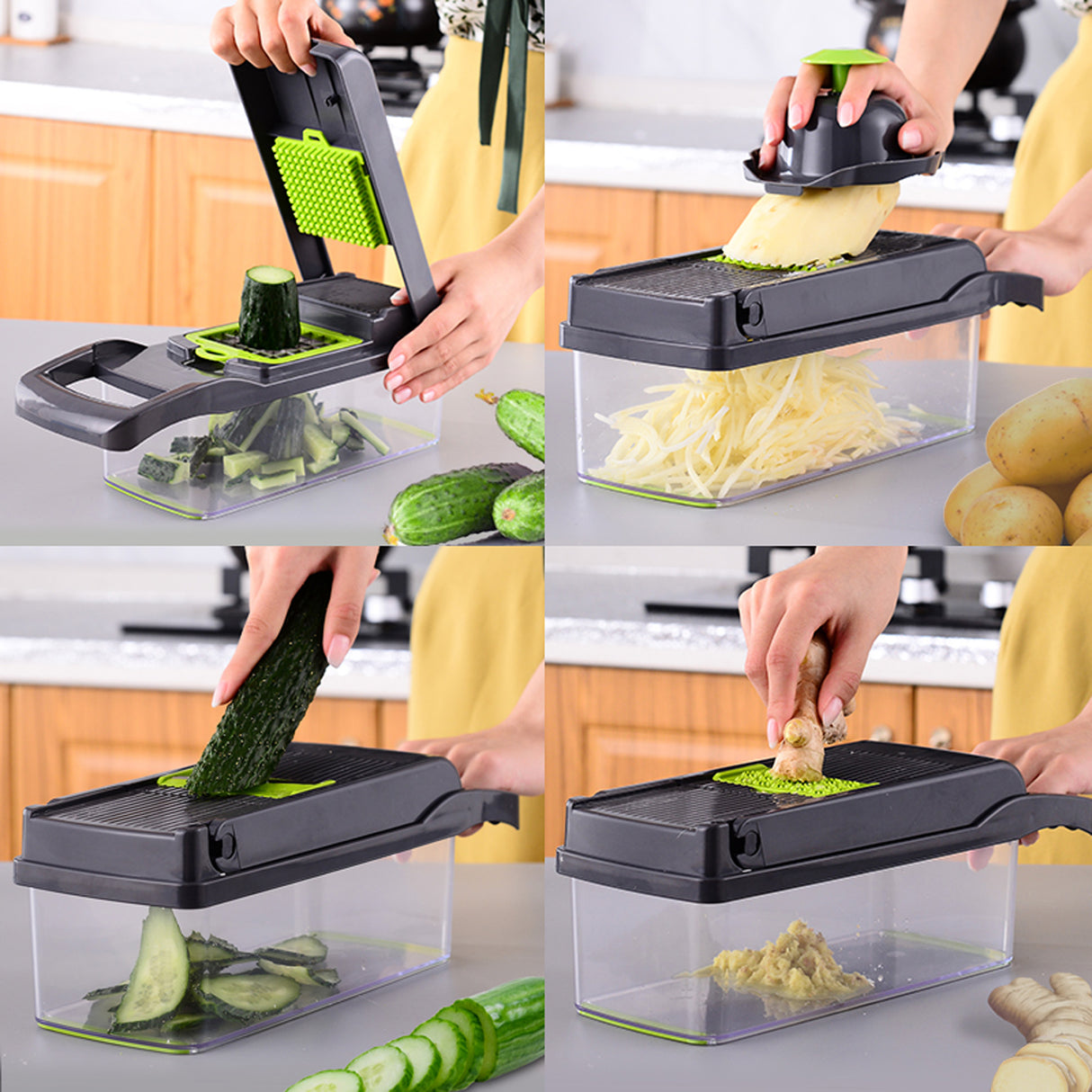 TODO Multifunction Food Chopper Cutter Shredder Strainer Grater Kitchen Tool Basket 12pcs Set