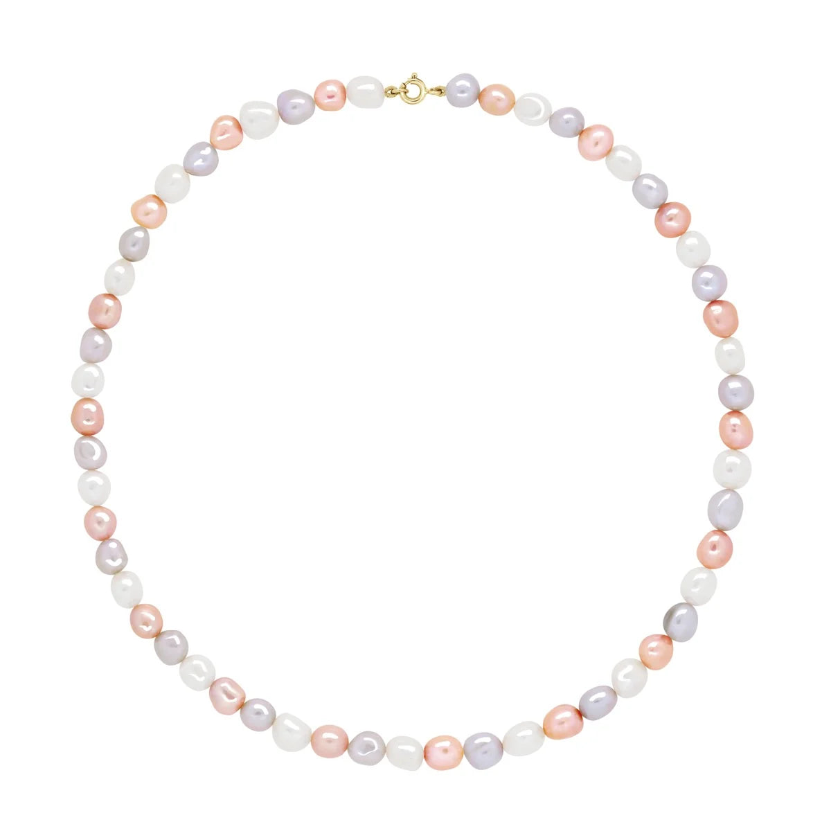 Necklace Baroque Baroque Freshwater Pearl Lavender & Multicolour 6-7mm