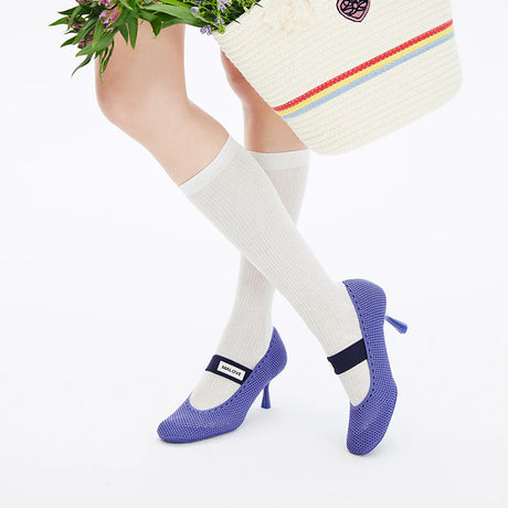 Fishnet Mary Jane Pumps - Purple