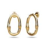 Bullion Gold Ovalicious Stud Gold Layered Earrings