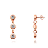 Liv Oliver 18K Rose Gold Multi Cz Drop Earrings