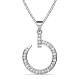 Krystal Couture Paradigm in Circle White Gold Pendant Necklace Embellished with Swarovski Crystals