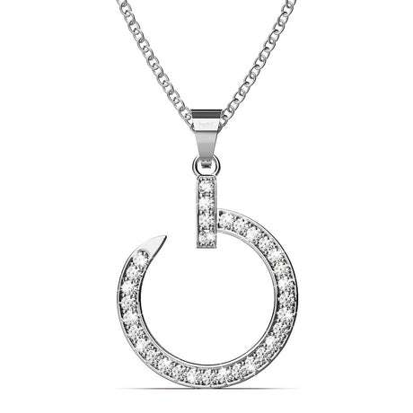 Krystal Couture Paradigm in Circle White Gold Pendant Necklace Embellished with Swarovski Crystals