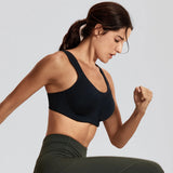 High Impact Workout Bra with Removable Cups - Black