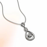 Krystal Couture Periwinkle Teardrop Necklace Embellished with Crystals from Swarovski in White Gold