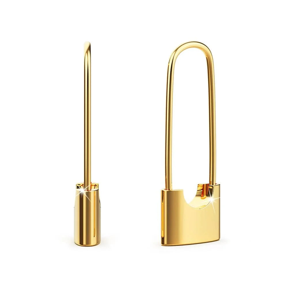Bullion Gold Dainty Lock Earrings in Gold