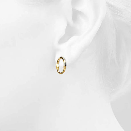 Bullion Gold Ovalicious Stud Gold Layered Earrings