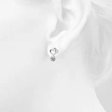 Solid 925 Sterling Silver Butterfly in Love Earrings