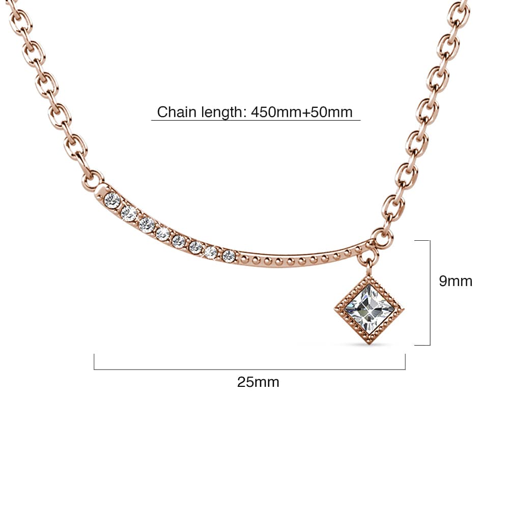 Krystal Couture Sparkling Pendant Necklace in Rose Gold Embellished with Swarovski Crystals