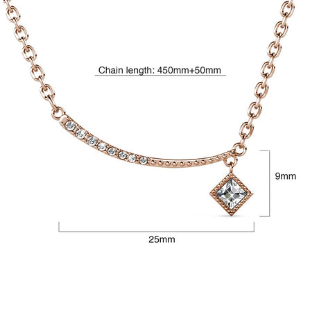 Krystal Couture Sparkling Pendant Necklace in Rose Gold Embellished with Swarovski Crystals