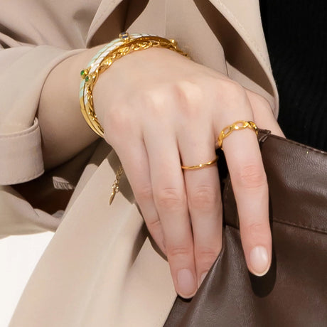Bullion Gold Rheda Classic Tubular Ring in Gold