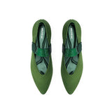 Belle Detachable Strap Mary Jane Heels - Green