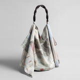 Printed Linen Knot Tote Bag - Cream