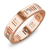 Boxed Roman numeral Ring and Bangle Set in Rose Gold